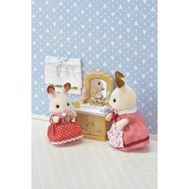 Conjunto de brincar de mobiliário de casa de banho estilo casa de campo Sylvanian Families