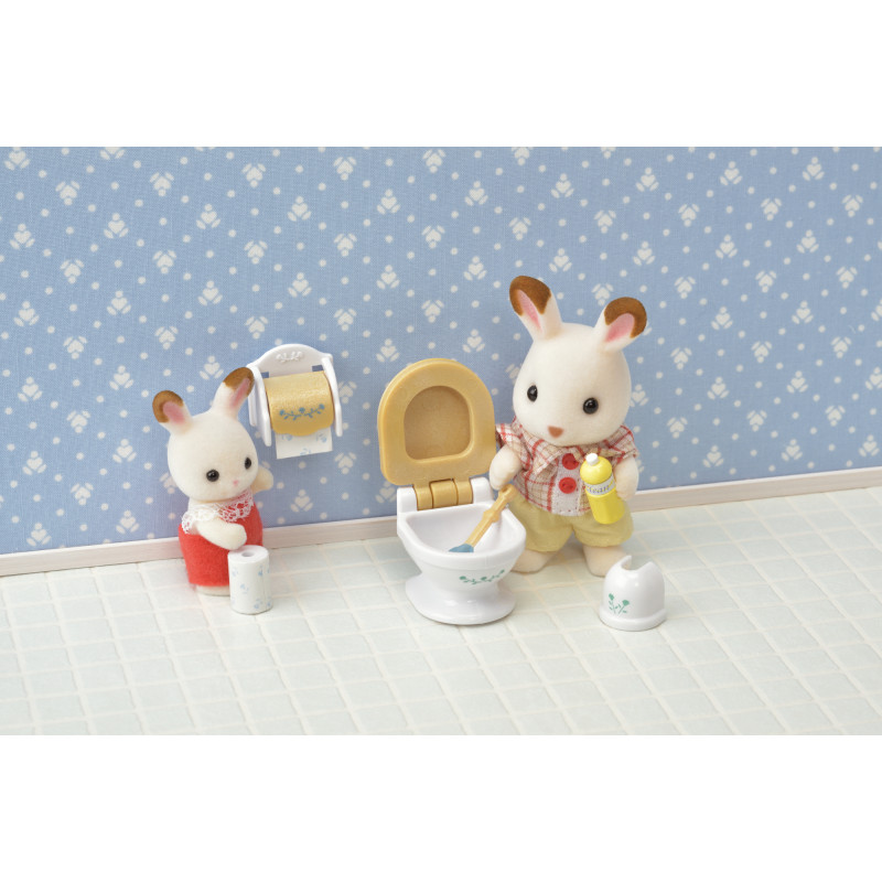 Conjunto de brincar de mobiliário de casa de banho estilo casa de campo Sylvanian Families