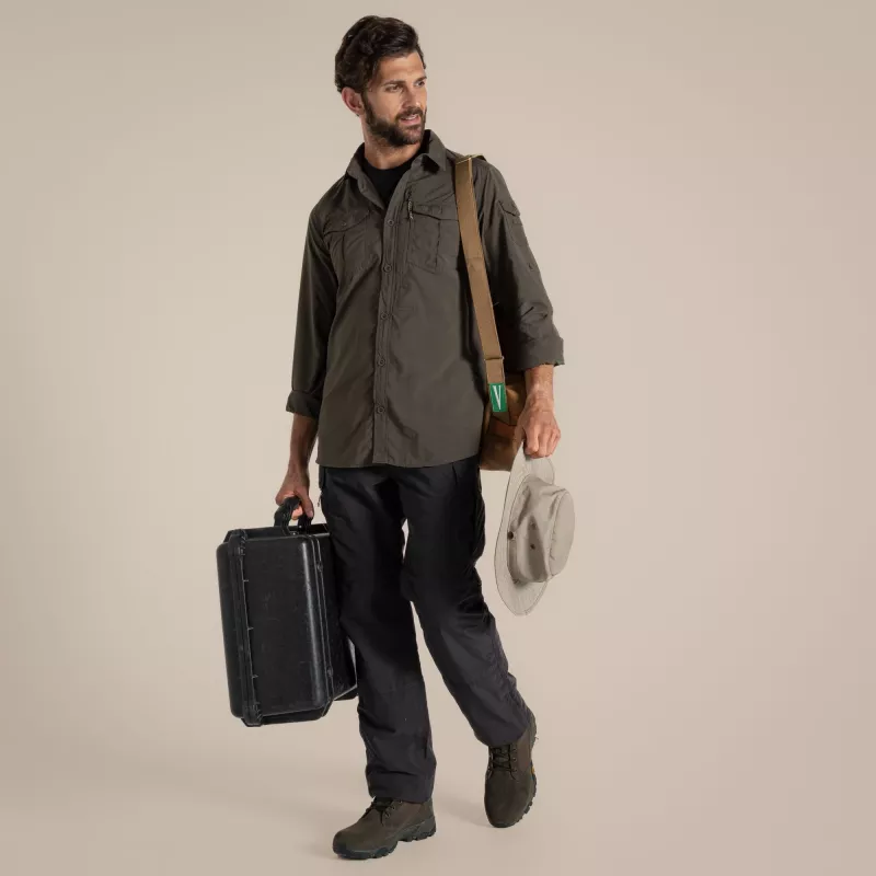 Craghoppers NosiLife Adventure LS camisa III - verde-floresta, tamanho L