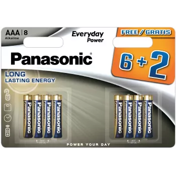 Panasonic Everyday Power pilhas alcalinas AAA LR03 pack de 8 (6+2 GRÁTIS)
