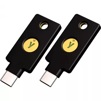 Chave de segurança YubiKey 5C NFC (preto/dourado, pack de 2)