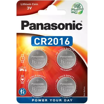 Pilha de botão de lítio Panasonic CR2016 3V - pack de 4 (CR-2016EL/4B)