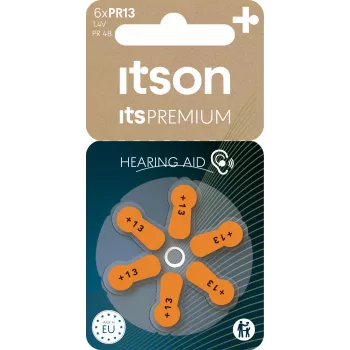 itson itsPREMIUM pilha de zinco-ar para aparelhos auditivos PR13IT/6RM (PR13(48)IT/6RM)