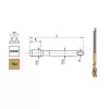 Macho de roscar à máquina M10x1 DIN 371 C R40 6H HSSE TiN 800X