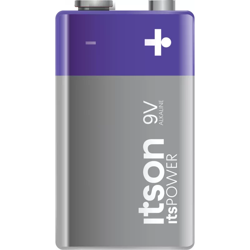 ITSON 6LR61IPO/1CP Pilha alcalina 9V (6LR61, PP3, 1 pack) – Sem mercúrio, 5 anos de armazenamento