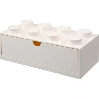 LEGO Brick 8 Gaveta de secretária caixa de armazenamento branca com 8 pinos
