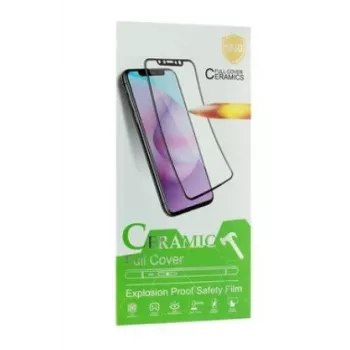 iLike proteção de ecrã em vidro temperado cerâmico para Apple iPhone 14, 13, 13 Pro - dureza 9H, cantos arredondados 2.5D, borda preta