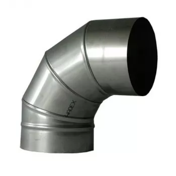 Cotovelo para chaminé 90° 180 mm conector ajustável de tubo de exaustão em aço