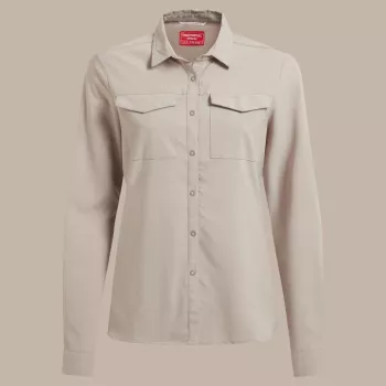 Craghoppers NosiLife Pro LS Shirt III camisa de viagem mulher - Soft Mushroom, XS