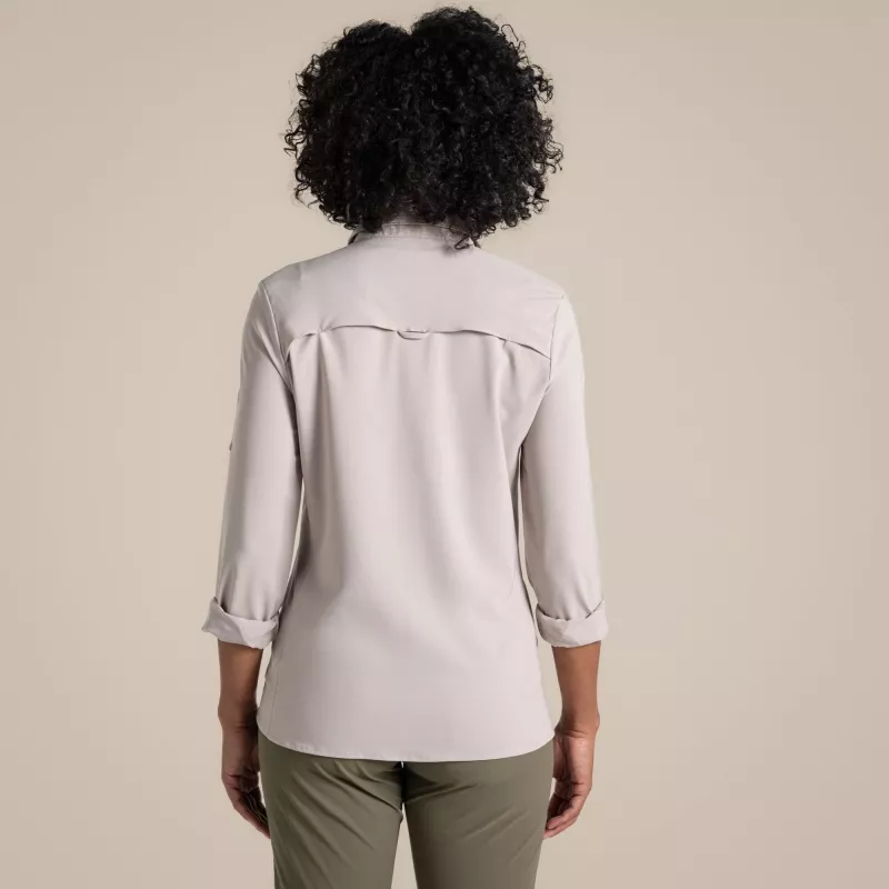 Craghoppers NosiLife Pro LS Shirt III camisa de viagem mulher - Soft Mushroom, XS
