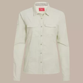 Craghoppers NosiLife Adventure LS Shirt III camisa de viagem mulher - Pear Drop, tamanho S