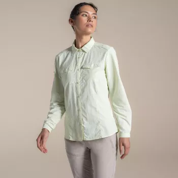 Craghoppers NosiLife Adventure LS Shirt III camisa de viagem mulher - Pear Drop, tamanho S