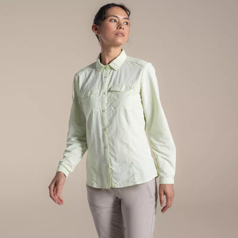 Craghoppers NosiLife Adventure LS Shirt III camisa de viagem mulher - Pear Drop, tamanho S