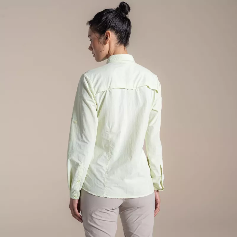 Craghoppers NosiLife Adventure LS Shirt III camisa de viagem mulher - Pear Drop, tamanho S