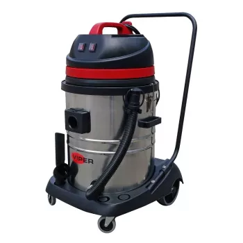 Aspirador profissional de líquidos e pós VIPER LSU255, motores duplos de 1000W, depósito de polietileno de 55L, mangueira de 38mm, carrinho
