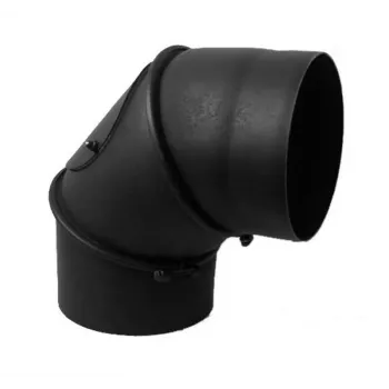 Curva para tubo de chaminé 45/90° com T de revisão, 150 mm, aço preto