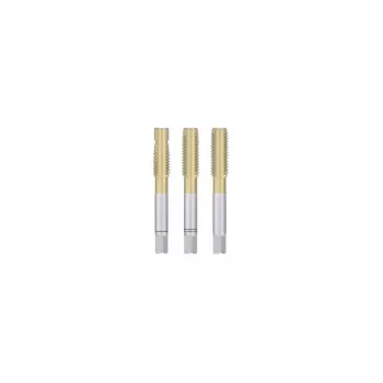 Conjunto de machos manuais M5, 3 peças, HSSE revestido a TiN, DIN 352, 6HX, para aço inoxidável