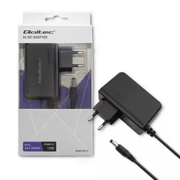 Qoltec Fonte de alimentação de ficha 15W 5V/3A com ficha DC 4,0x1,35mm