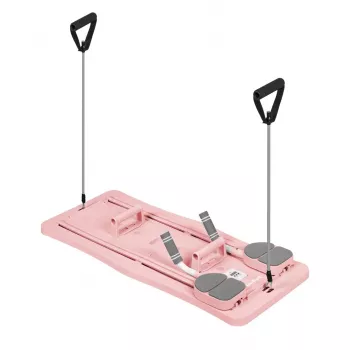 Conjunto de barra de pilates 9 em 1 REBEL RBA-3069-PK com faixas de resistência, suporte de porta, alças de pé e saco de transporte – rosa