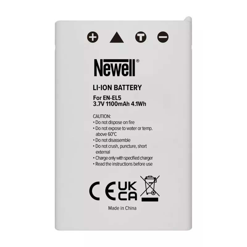 Bateria de substituição Newell para Nikon EN-EL5 (Li-Ion, 3,7V, 1100mAh)