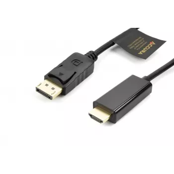 Cabo DisplayPort para HDMI Accura 3,0 m 4K@60Hz 18Gbps HDCP 2.2 dourado preto