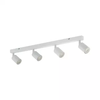 Barra de focos de teto GU10 de 4 luzes NO NAME 6874, branco, regulável, 4x10W máx.