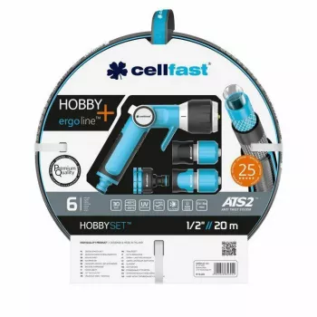 Conjunto de aspersor CELLFAST HOBBY ATS2 20m 1/2 polegadas aspersor rotativo de 8 padrões engate rápido