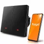 Interruptor de luz Smart Wi-Fi de 2 canais Qoltec 52708 com temporizador, Tuya Smart Life, preto
