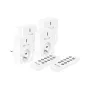 KEMOT URZ3471 Conjunto de Tomadas com Comando (4 Tomadas + 2 Comandos, 433,92 MHz, Branco)