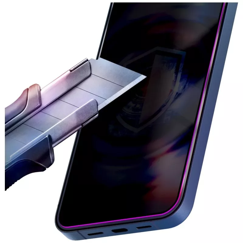 Película de proteção de ecrã em vidro temperado 3MK Hardglass Max Privacy com moldura EasyApp para Samsung Galaxy S24/S25