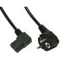 Cabo de alimentação angular Akyga AK-PC-02A, CEE 7/7 para IEC C13 90°, 1,5 m, preto