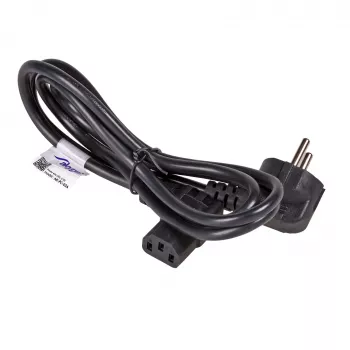 Cabo de alimentação angular Akyga AK-PC-02A, CEE 7/7 para IEC C13 90°, 1,5 m, preto