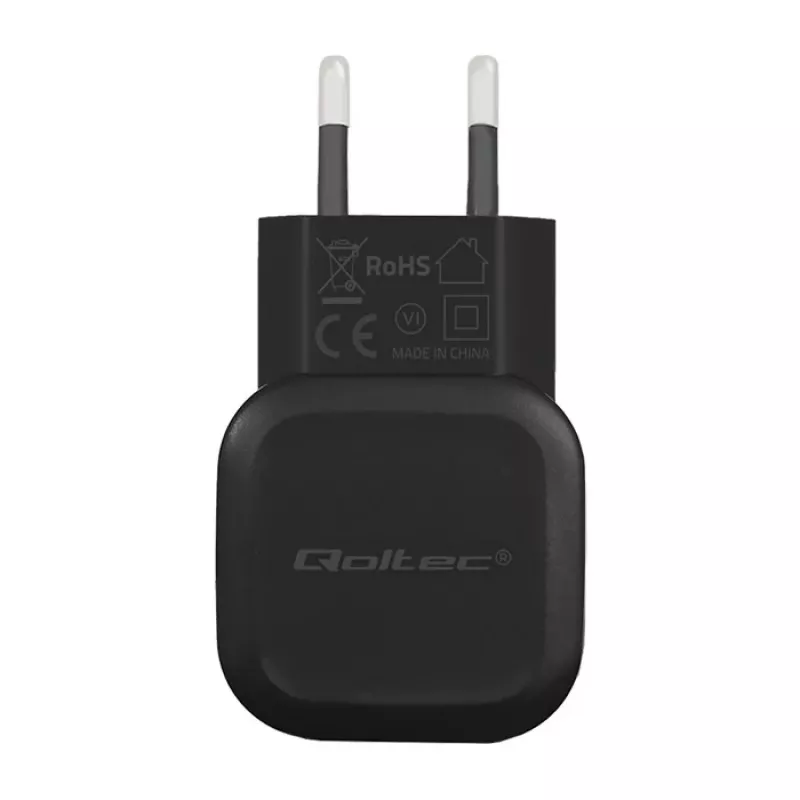 Carregador de parede Qoltec 12W 5V 2.4A USB + USB-C
