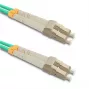 Cabo de patch de fibra ótica multimodo duplex LC/UPC para LC/UPC OM3, 5m, turquesa