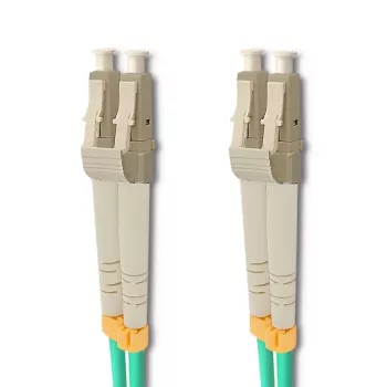 Cabo de patch de fibra ótica multimodo duplex LC/UPC para LC/UPC OM3, 5m, turquesa