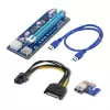 Extensor Riser PCI-E ver. 007C USB 3.0 PCIe x1 para x16 Qoltec com cabo de 60cm, 4 condensadores sólidos, alimentação 6-Pin/SATA/Molex, indicador LED