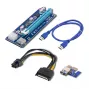 Extensor Riser PCI-E ver. 007C USB 3.0 PCIe x1 para x16 Qoltec com cabo de 60cm, 4 condensadores sólidos, alimentação 6-Pin/SATA/Molex, indicador LED
