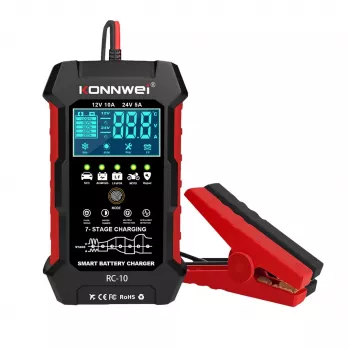 Testador de baterias KONNWEI RC-10 12V/24V com teste de arranque e sistema de carregamento