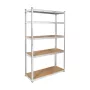 Estante metálica REBEL RB-1253 205x120x45 cm prateada, 5 prateleiras, carga total 875 kg