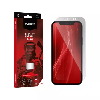 Protetor de ecrã MYSCREEN PROTECTOR MS ImpactGLASS vidro híbrido para iPhone 12/12 Pro 6,1 polegadas preto Anti-Shock 8H