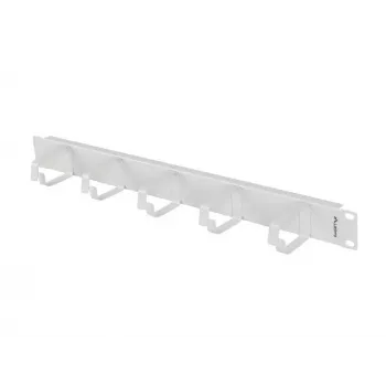 Organizador de cabos LANBERG 19 polegadas 1U com 5 suportes metálicos tipo B, cinzento