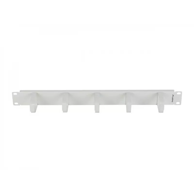 Organizador de cabos LANBERG 19 polegadas 1U com 5 suportes metálicos tipo B, cinzento