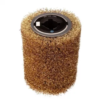 Rolo de escovas de arame GRAPHITE para máquina de satinar e matear 58GE137, 120 mm x 100 mm, arame de aço encrespado, furo de 19 mm, 3000 rpm
