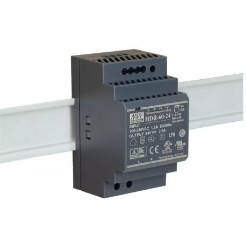 Fonte de alimentação para calha DIN PULSAR Mean Well HDR-60-24 24V/60W/2,5A
