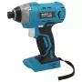 Chave de impacto a bateria sem escovas DEDRA DED7045 18V com binário máximo de 170 Nm, encaixe sextavado de 1/4 polegadas, controlo eletrónico de 3 velocidades, luz LED, clipe de cinto e punho softgrip – Apenas ferramenta
