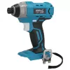 Chave de impacto a bateria sem escovas DEDRA DED7045 18V com binário máximo de 170 Nm, encaixe sextavado de 1/4 polegadas, controlo eletrónico de 3 velocidades, luz LED, clipe de cinto e punho softgrip – Apenas ferramenta