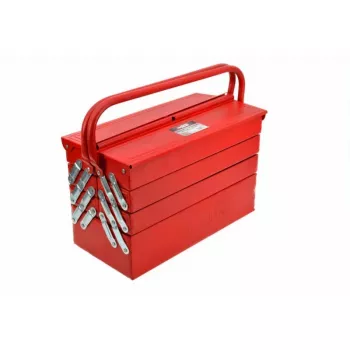 AWTOOLS AW30988 Mala de ferramentas com 18 compartimentos, tampa transparente, organizador empilhável para peças pequenas e ferramentas, preto/vermelho