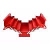 AWTOOLS AW30988 Mala de ferramentas com 18 compartimentos, tampa transparente, organizador empilhável para peças pequenas e ferramentas, preto/vermelho