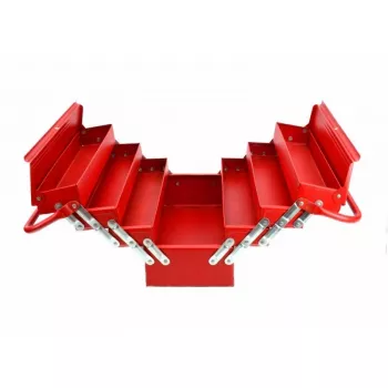 AWTOOLS AW30988 Mala de ferramentas com 18 compartimentos, tampa transparente, organizador empilhável para peças pequenas e ferramentas, preto/vermelho