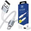 Cabo 3mk Hyper N-SERIES USB-A para Micro 1m 5V/2,4A 12W branco